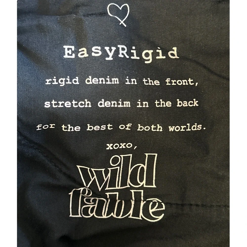 Wild Fable Womens Mid Rise EasyRigid Denim Shorts Black Wash Raw Hem Size‎ 8 NWT